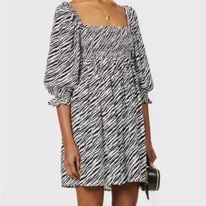 Faithful The Brand size US 4 (size Small) Mid Sleeve Zebra Print Mini Dress